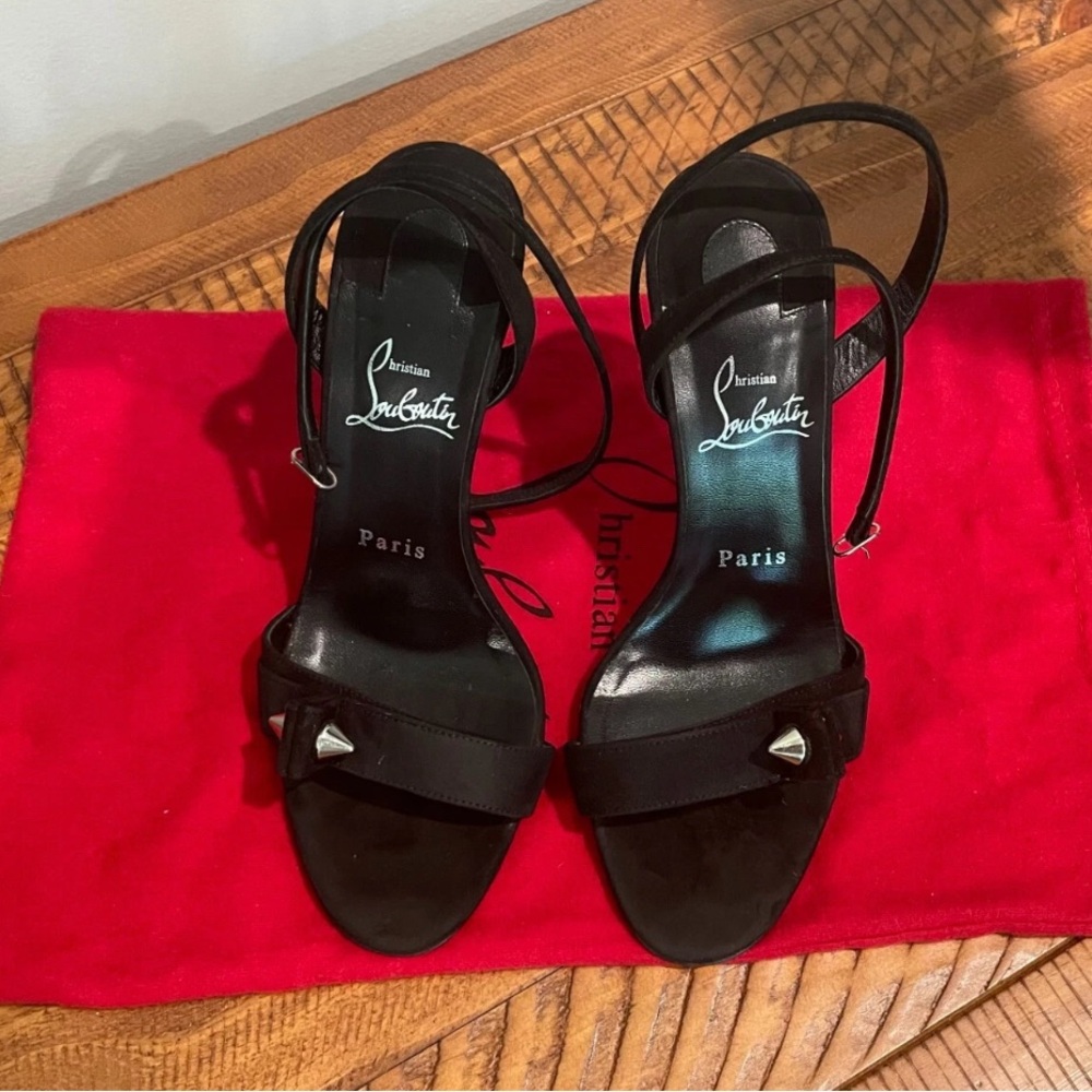 Christian Louboutin Black Suede Heels - Picture 2 of 9